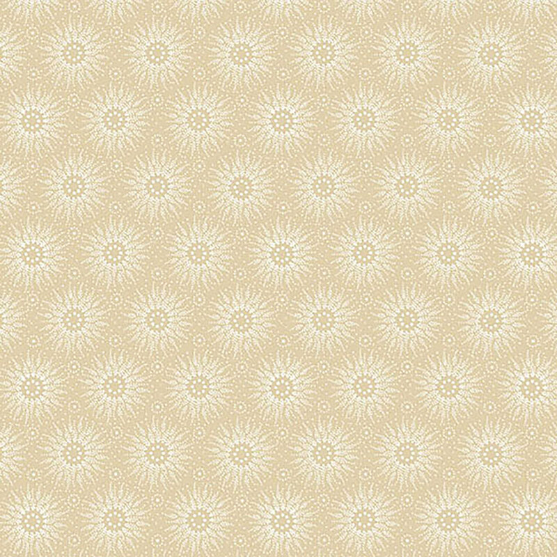 Light tan fabric covered with white sun bursts throughout.