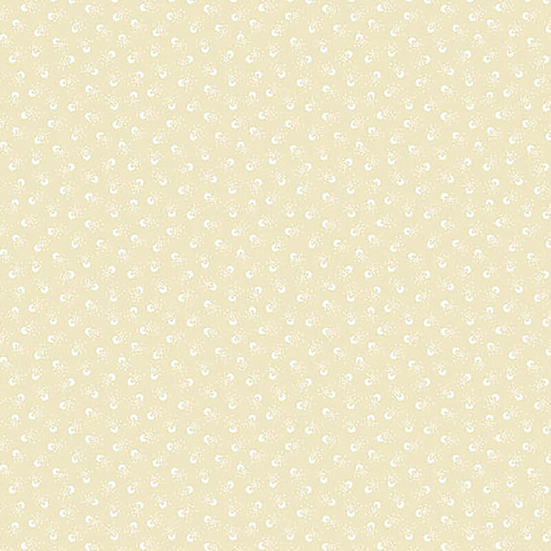 Light cream fabric with small white decorations throughout