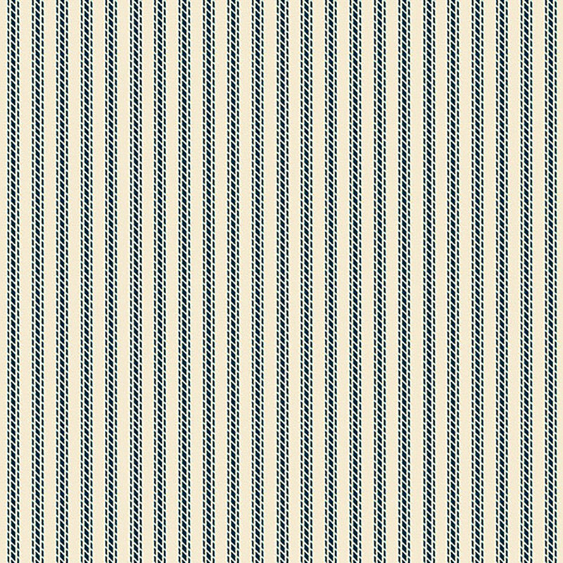 Light cream fabric with small blue dotted stripes