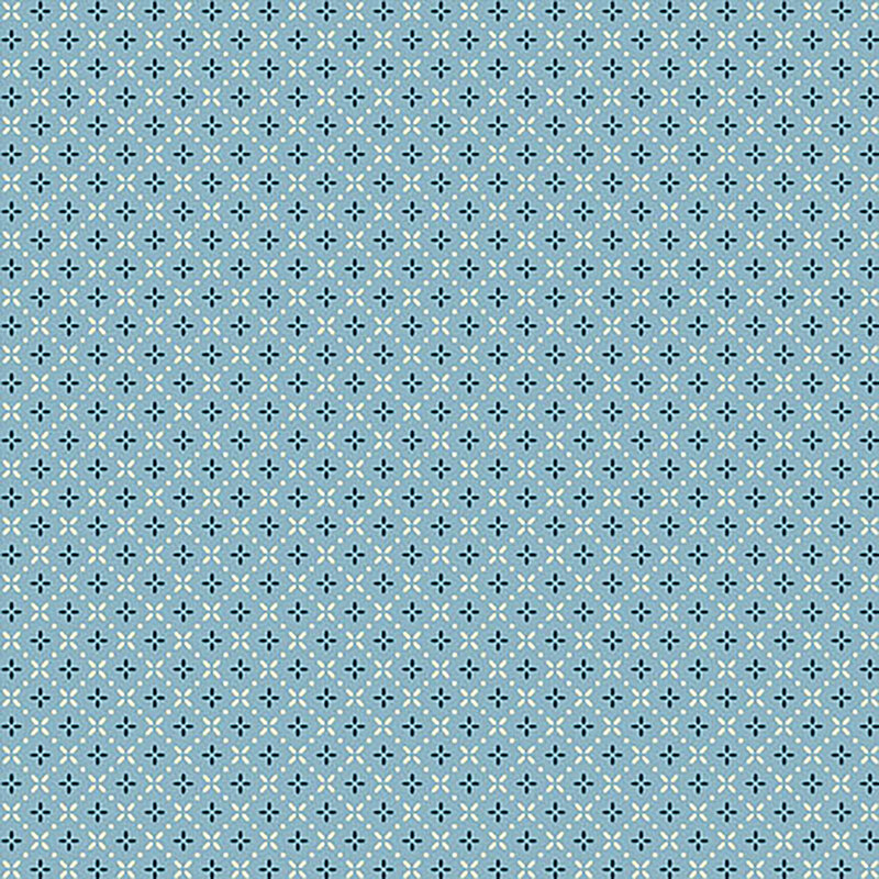 Light blue fabric with a small white dotted connecting diamond pattern throughout