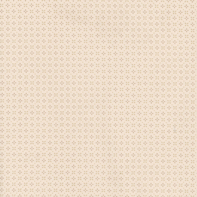 Light cream fabric with small light tan connected dotted diamond patterns throughout