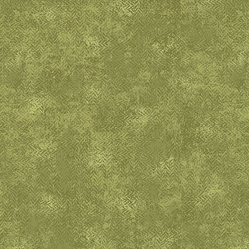 Mottled olive green fabric with a textured, zig zag look