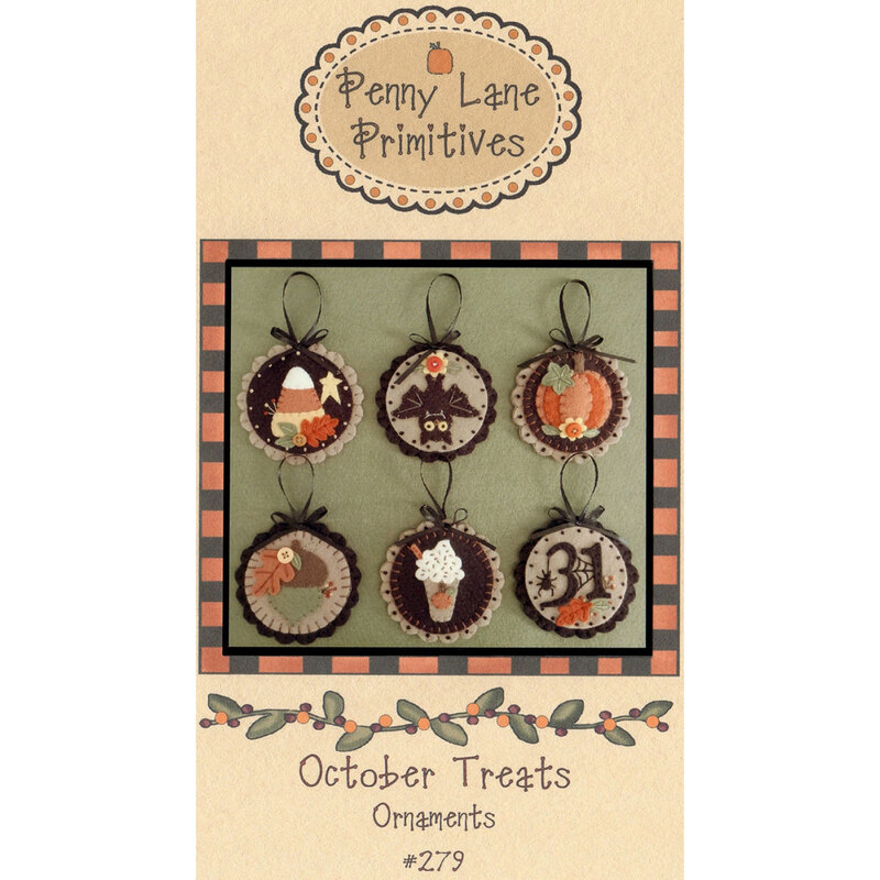 Front of the october treats pattern showing the completed project