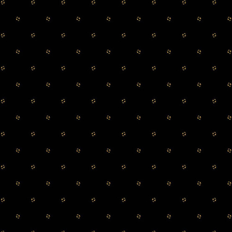 Black fabric with tiny, evenly spaced brown decorations