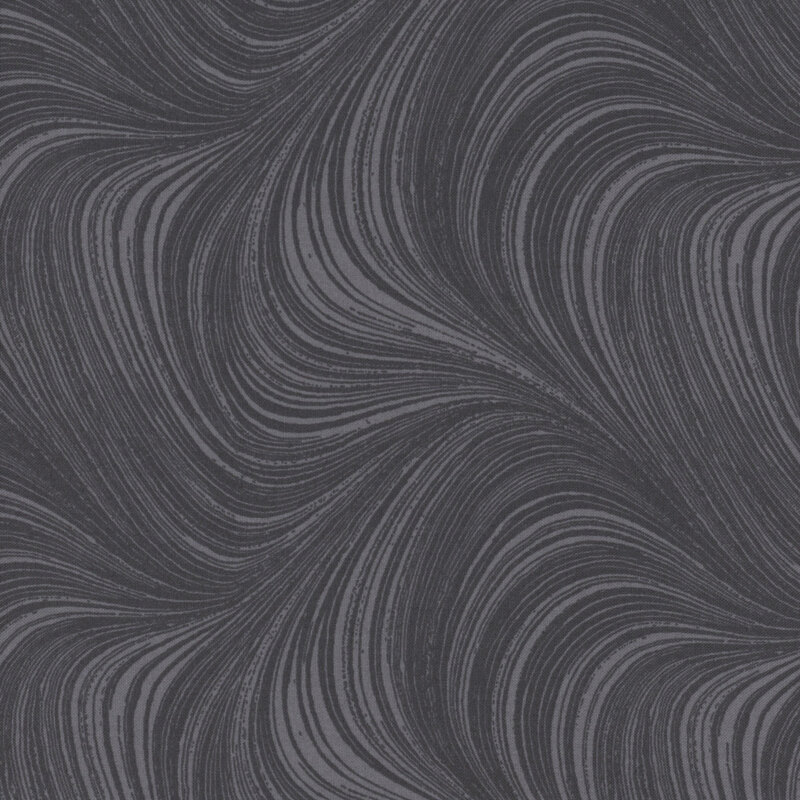 Dark gray fabric with light gray swirls throughout