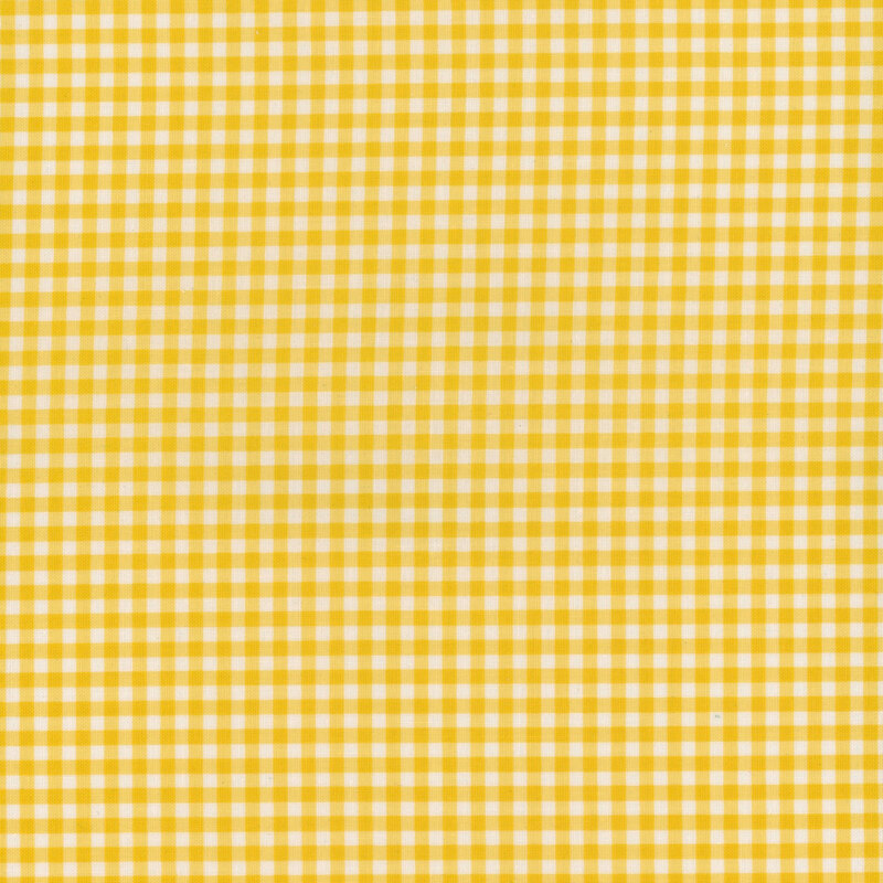 yellow and white mini gingham fabric