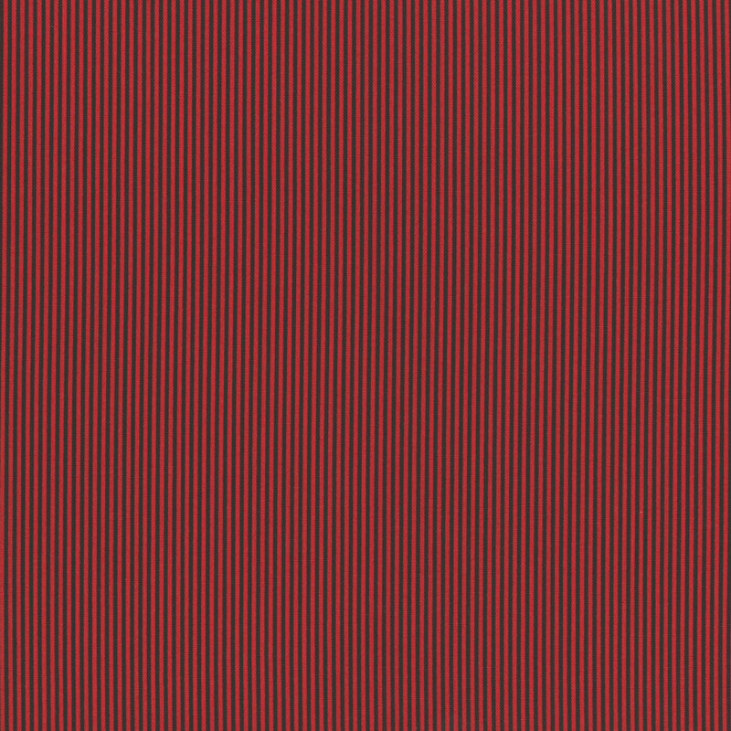 red fabric with alternating black pin stripes