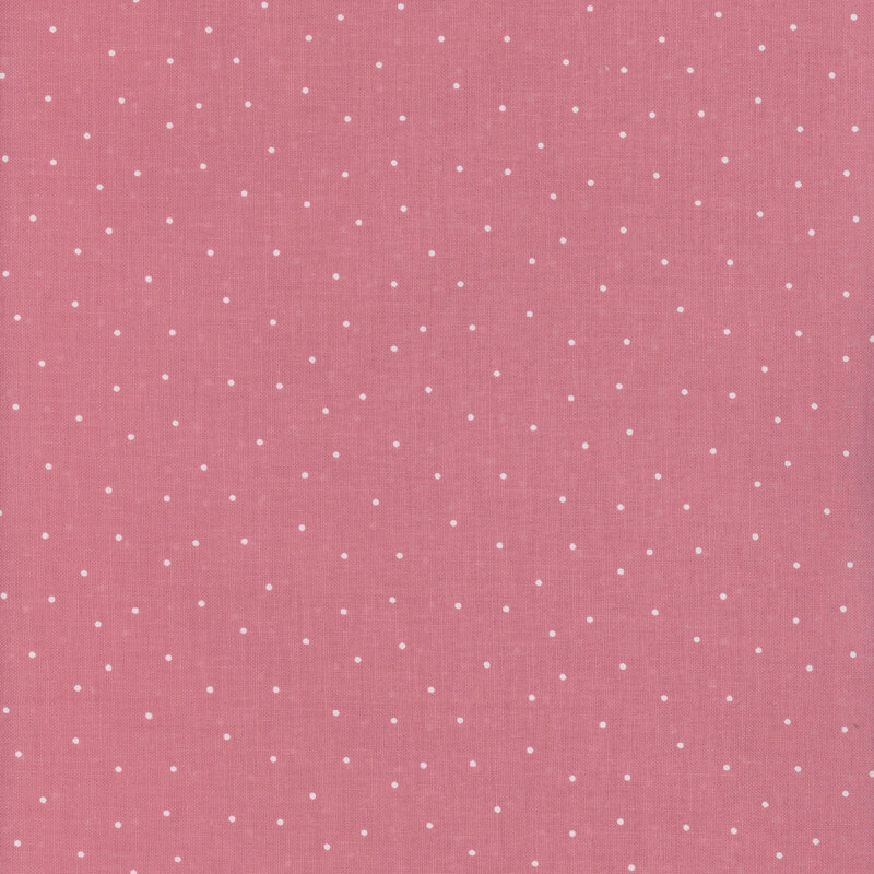 Raspberry pink fabric scattered white dots