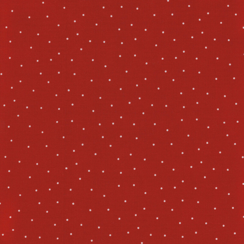 Barn red fabric with scattered white dots