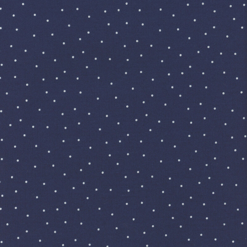 Navy blue fabric with scattered white dots 