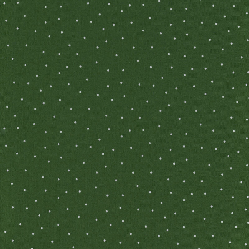 Sage green fabric with scattered white dots
