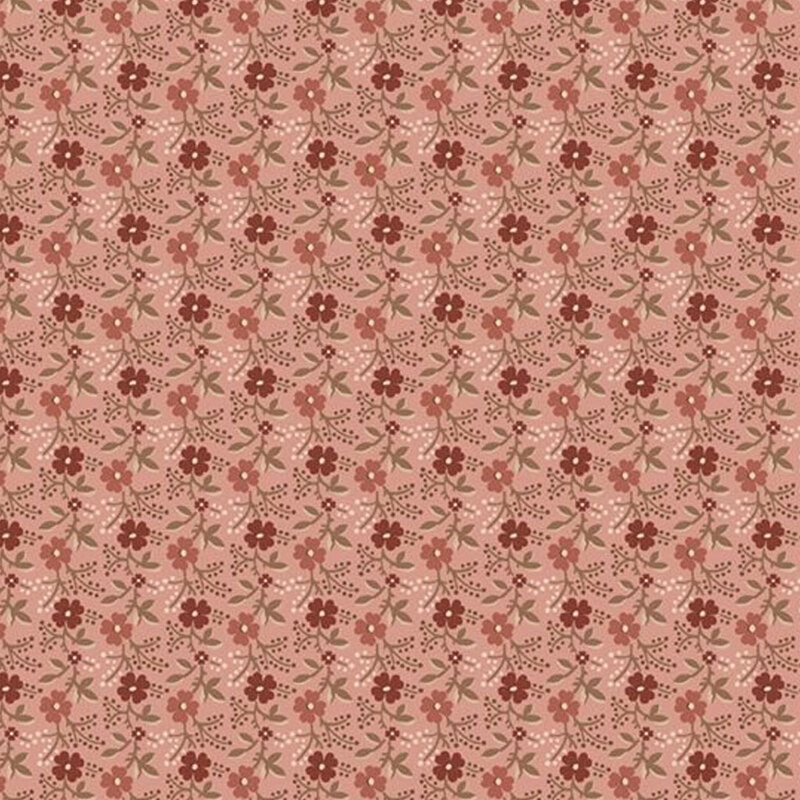 Light pink fabric featuring a pattern of pink and red florals
