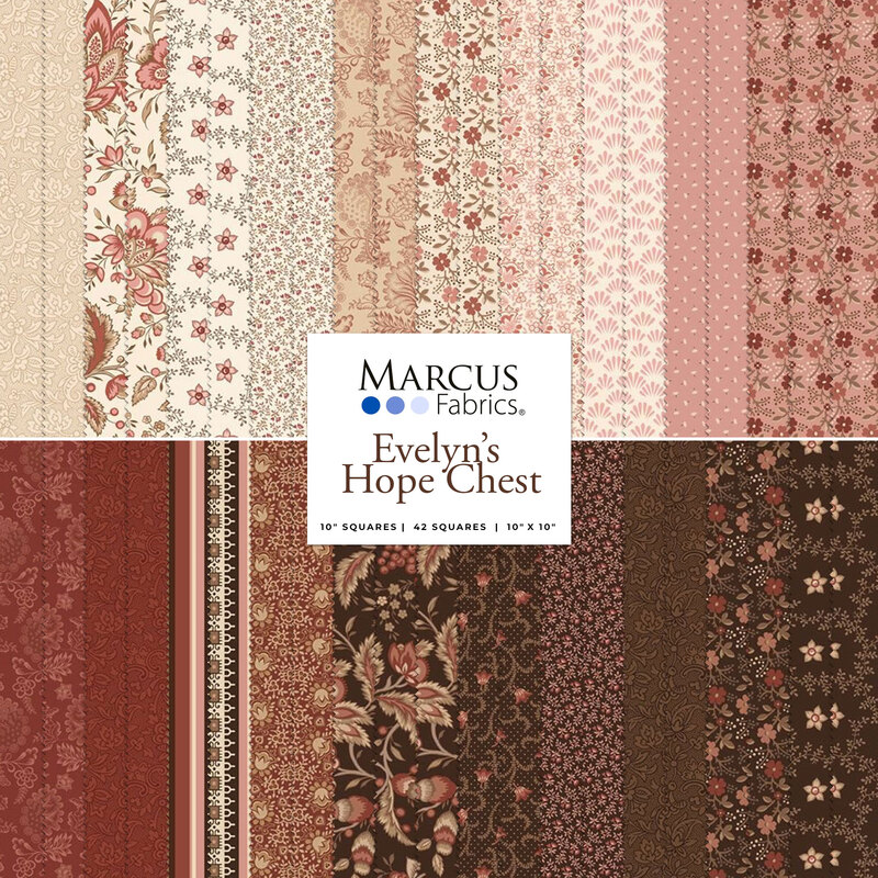Digital collage of the fabrics included in the 10