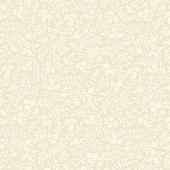 Cream fabric with ivory leaf pattern