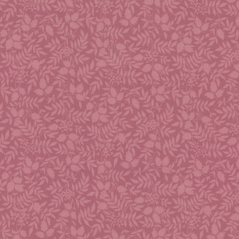 Burgundy fabric pattern featuring subtle leaves and floral motifs.