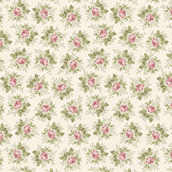 Off white fabric with floral rose pattern 