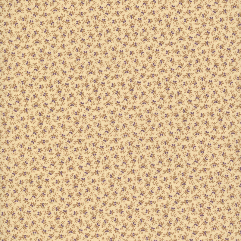 cream floral calico print fabric