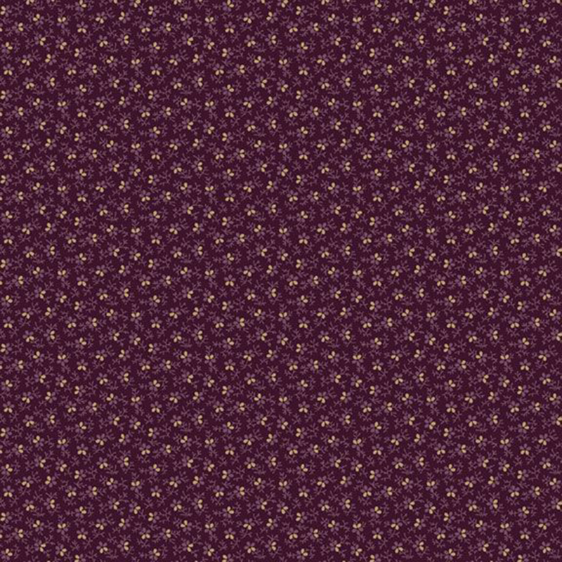 plum floral calico print fabric