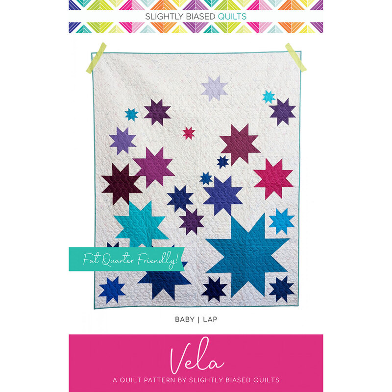 front of the Vela pattern showing the finished quilt project