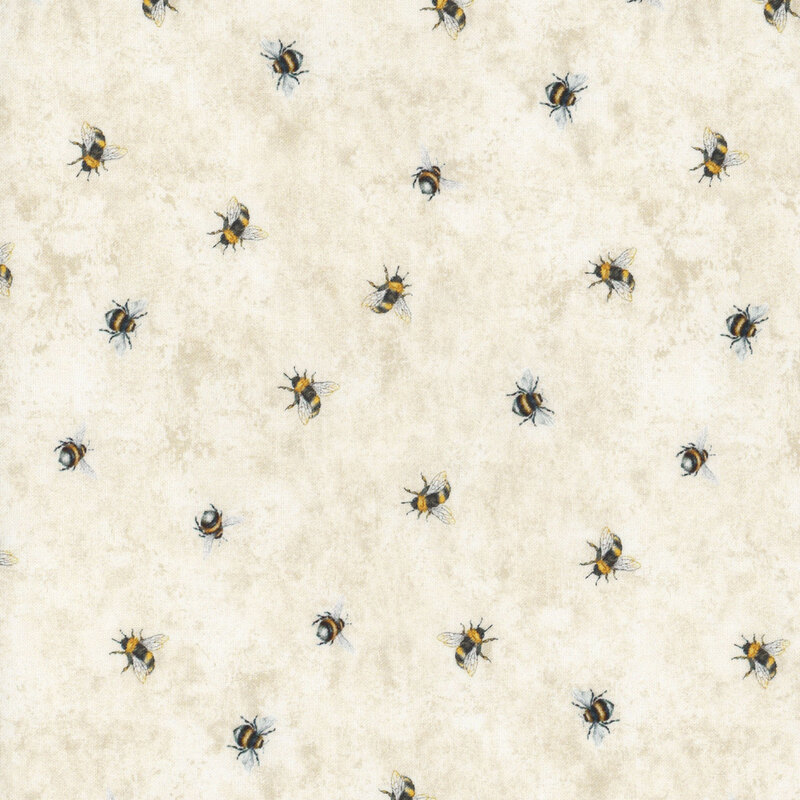 small honeybees on a cream mottled background