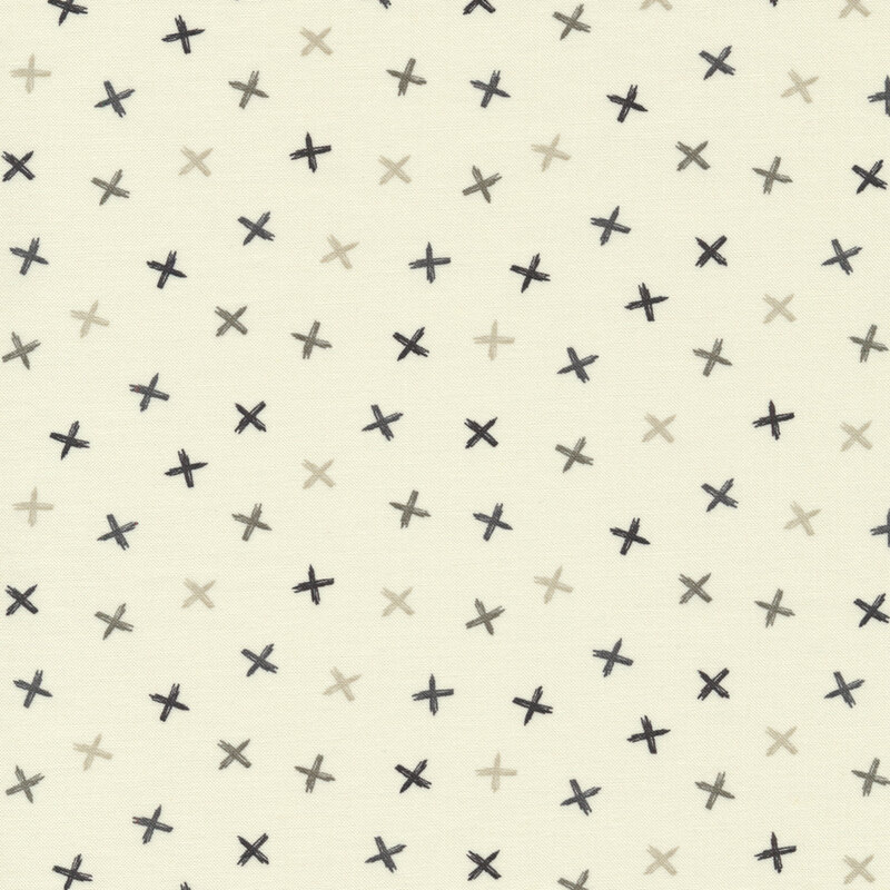 cream fabric with scattered monochromatic 'x's