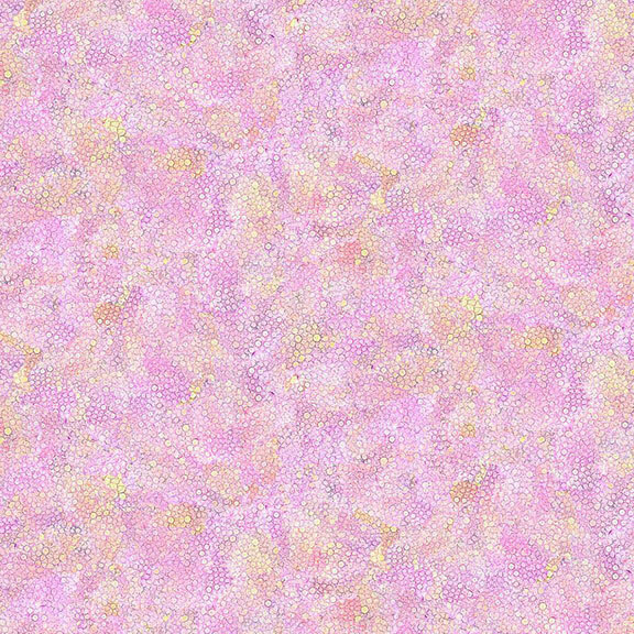 Pink digital print with yellow hued dot pattern.