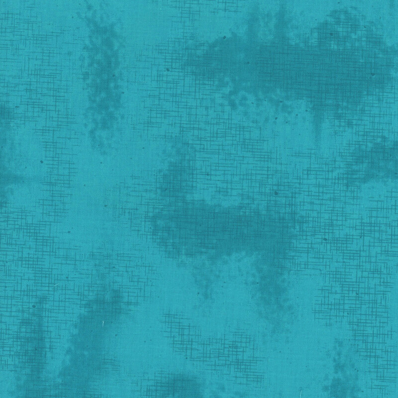 A basic aqua fabric with crosshatching and mottling