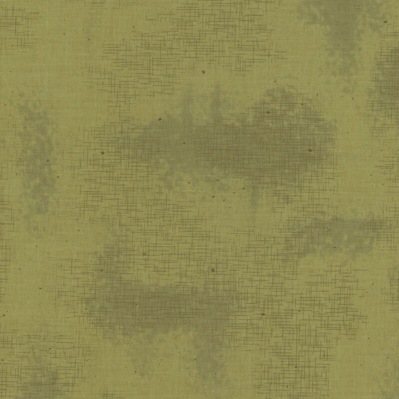 A basic olive green fabric with crosshatching and mottling