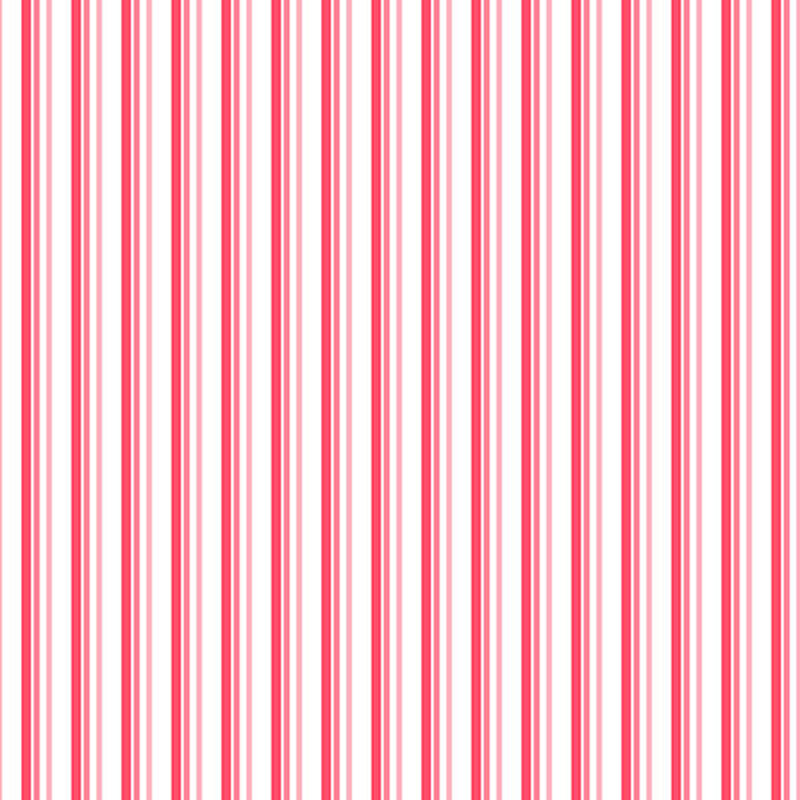 white fabric with thin pink and red alternating vertical stripes