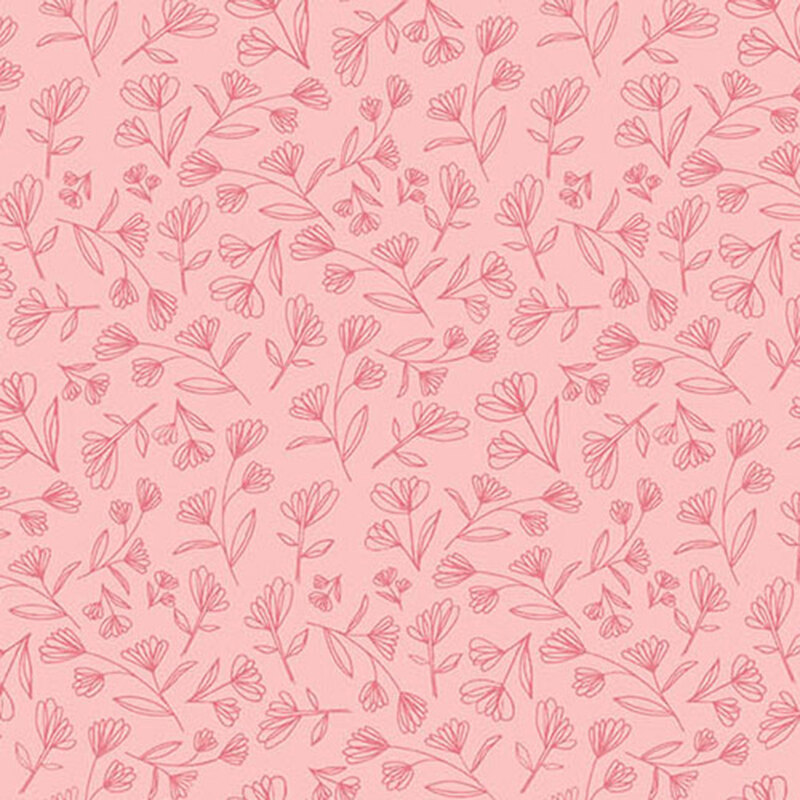pink fabric with colorless dark-pink-lined flowers