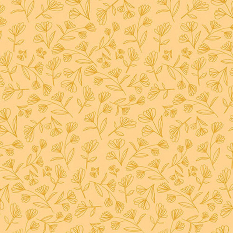 yellow fabric with colorless dark-yellow-lined flowers