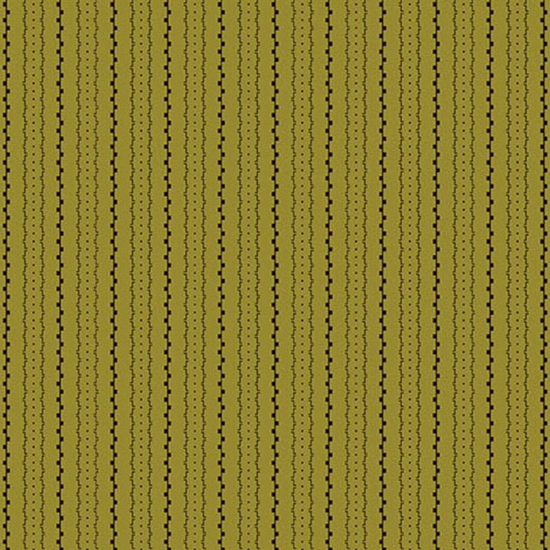 olive green fabric featuring an abstract striped design