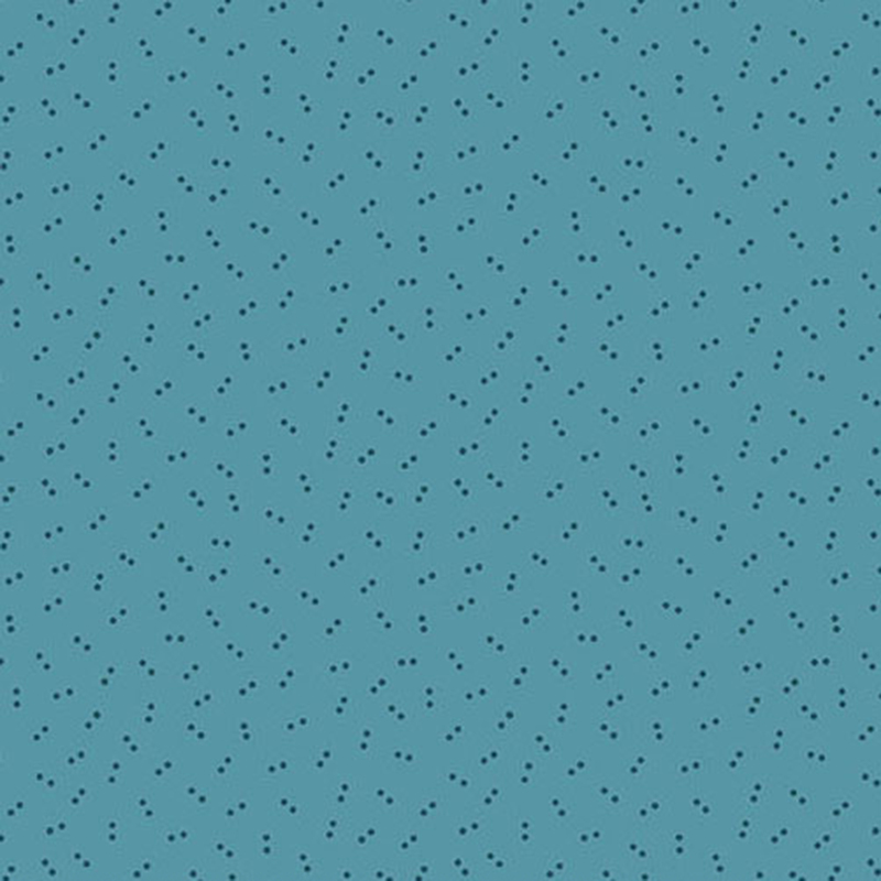 Aqua blue fabric featuring scattered double dots