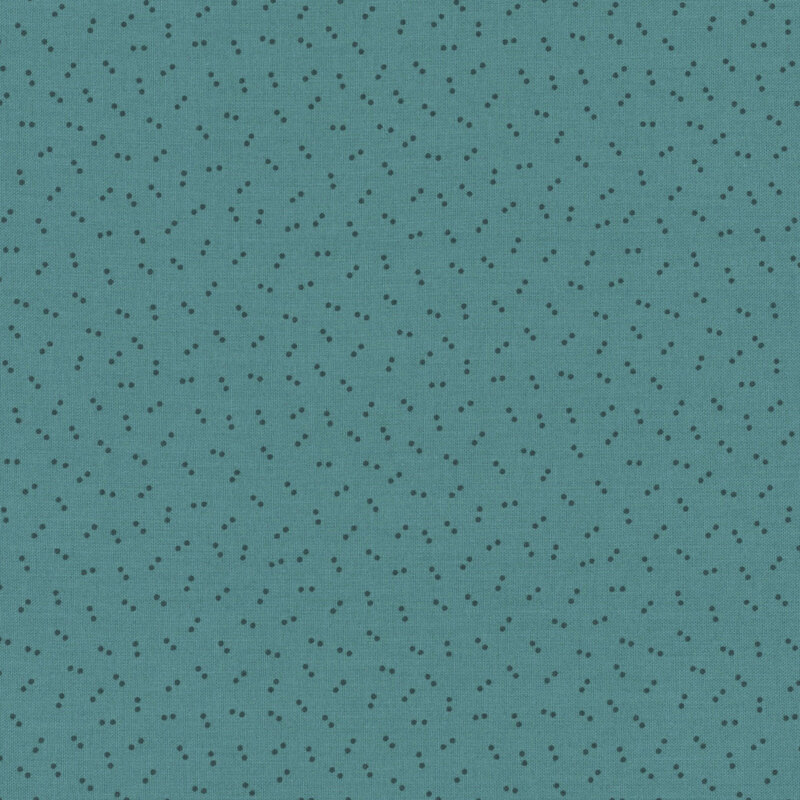 Teal fabric featuring scattered double dots