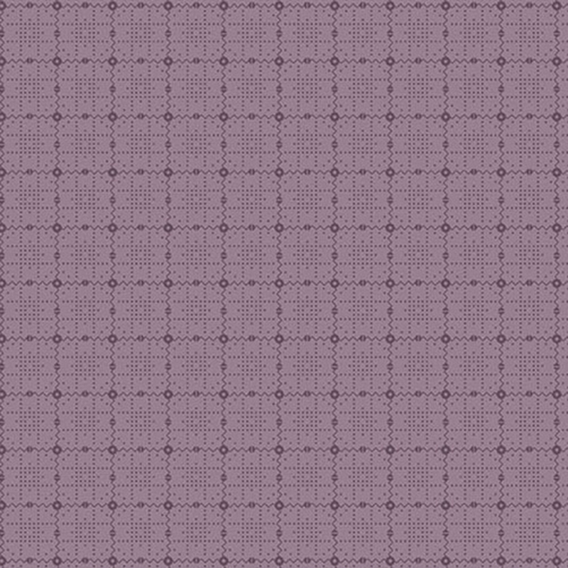 Mauve tonal fabric with a geometric design of dots and squiggly lines