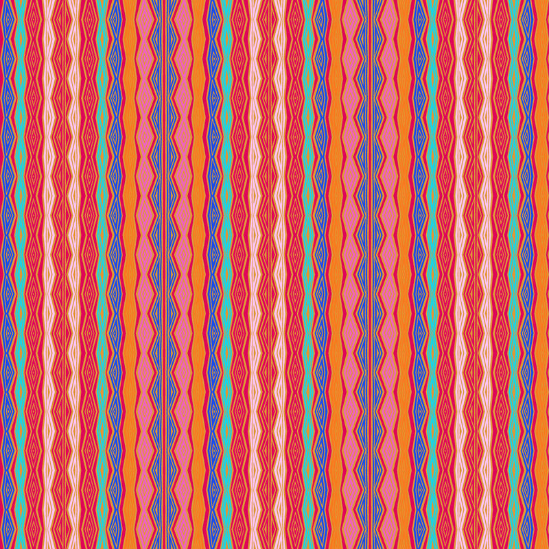 Red, blue, and aqua striped fabric