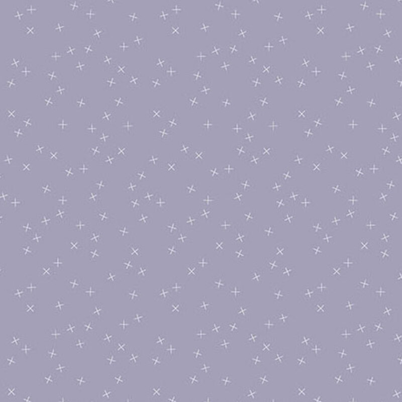 Pale purple fabric with small white X's scattered throughout