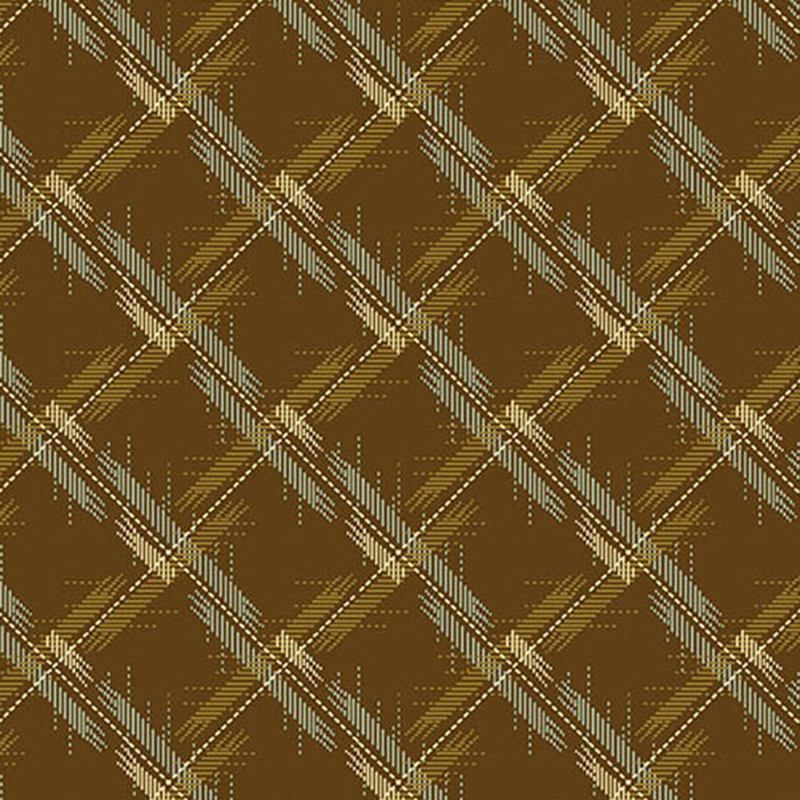 Brown fabric with a diagonal plaid pattern