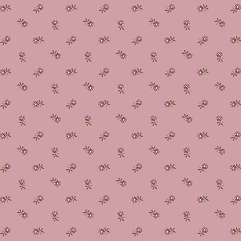 Pale purple fabric with small, ditsy, purple flowers all over