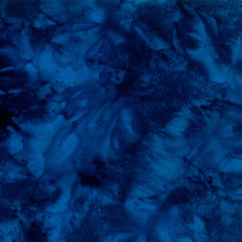 Dark blue marbled batik fabric