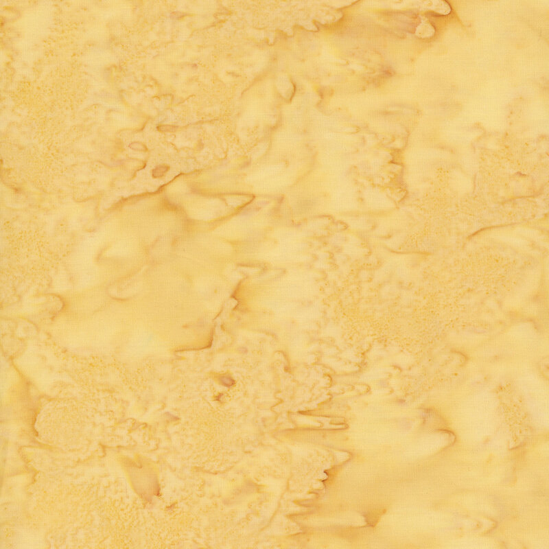 Honey yellow tonal batik fabric with watercolor effect
