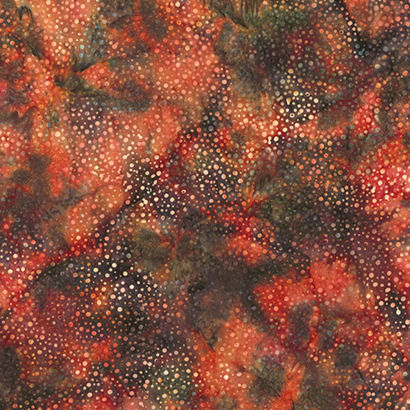 Orange batik with scattered dots