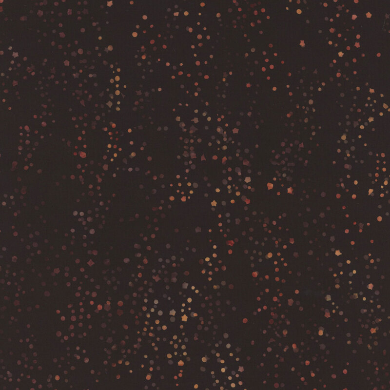 Black batik fabric with scattered dots.