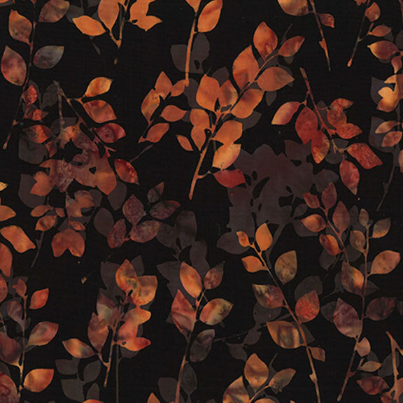 Black batik with a leaf pattern