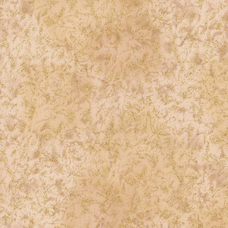 Light tan fabric featuring a mottled design with metallic glitter accents.