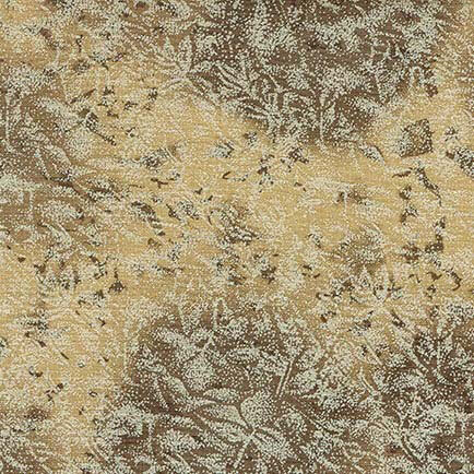 Warm brown fabric featuring a mottled design with metallic glitter accents.