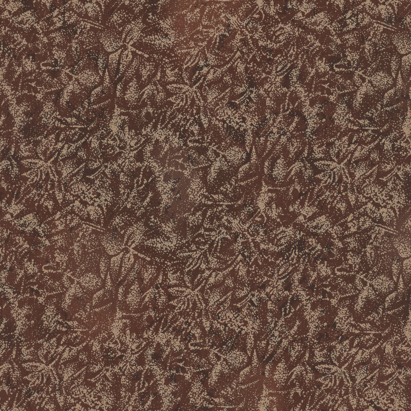 Brown colored fabric featuring a mottled design with metallic glitter accents.