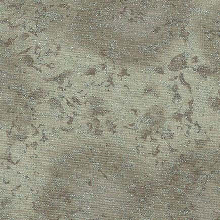 Warm gray fabric featuring a mottled design with metallic glitter accents.