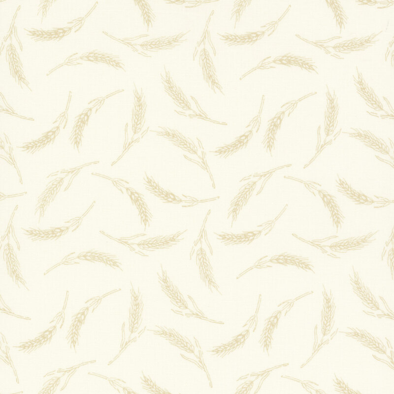 Cream fabric with a tonal wheat pattern