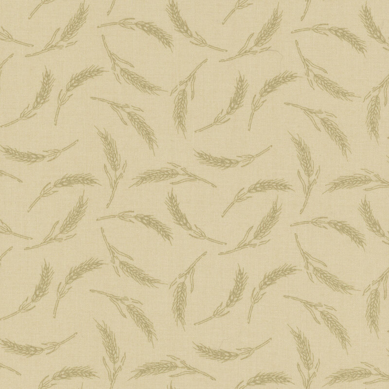 Tan fabric with a tonal wheat pattern 